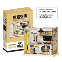 Kit de maison de poupée miniature en gros, puzzle 3D, kit DIY, maison de poupée en bois, micro-modèle avec éclairage, scène miniature, cadeau