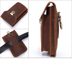 Borsa per attrezzi in vita in vera pelle da lavoro custodia per cintura resistente guaina torce portacoltelli tascabile con anello per penna - Product Image 6