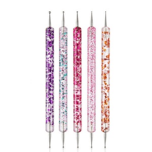 Juego de 5 bolígrafos de purpurina con doble punta, agujas para aplicar diamantes de imitación, herramienta de manicura para diseño de uñas DIY, para uso en salón - Product Image 5