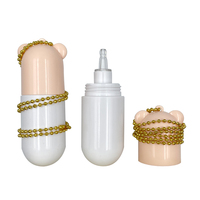 Flacon compte-gouttes mignon en forme d'ours de 30 ml avec chaîne, flacon vide en plastique pour emballages cosmétiques