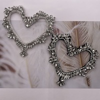 En gros 3D Creux Coeur Tissu Patch Accessoires À La Main Perlé Strass Résine Matériel pour Vêtements BRICOLAGE Fournitures