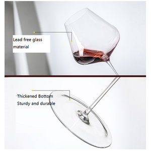 Élégantes Grandes Verres à Vin Rouge en Cristal Transparent avec Pied - Product Image 4