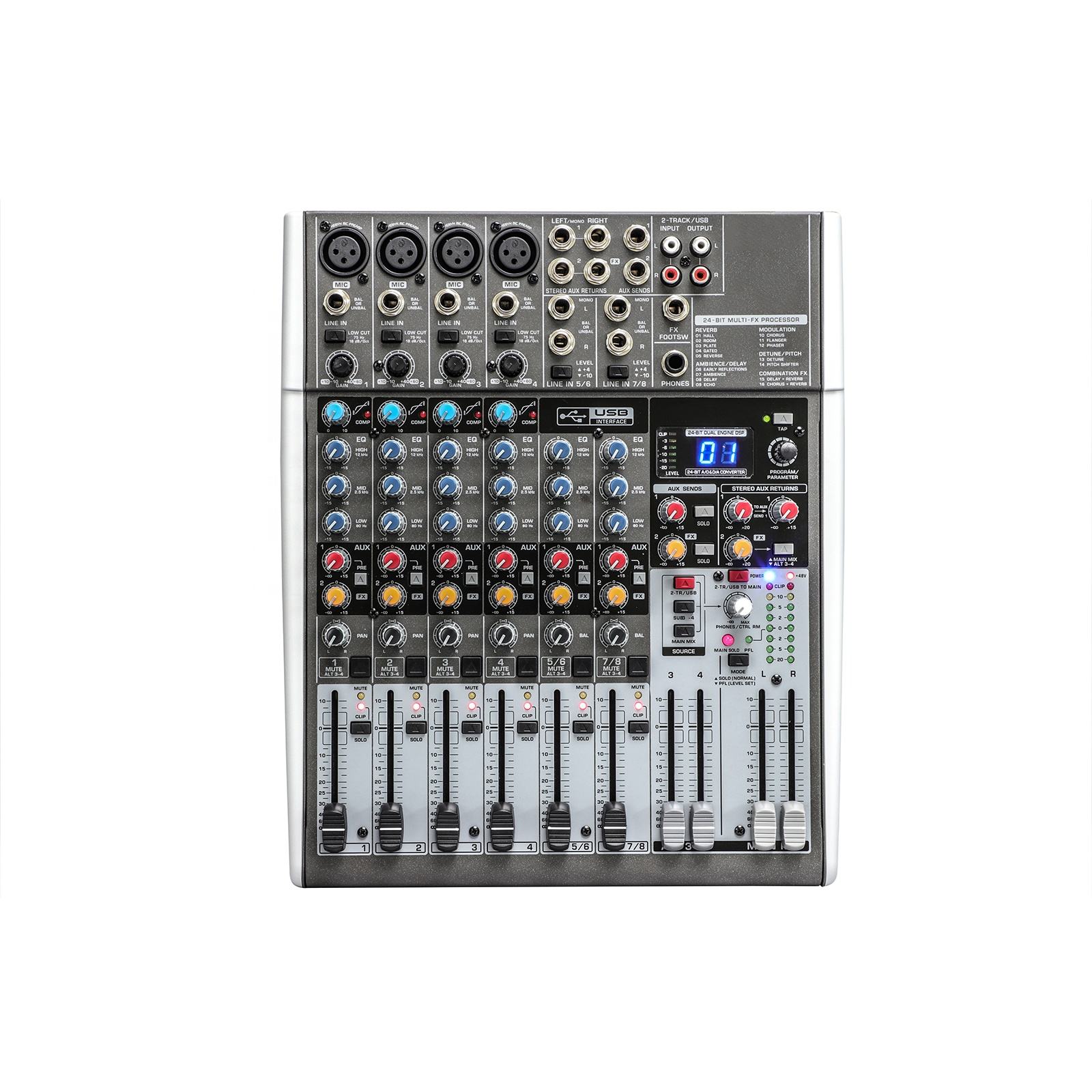 X1204USB New Design 8-Channel Pa System Digital Mixer Console