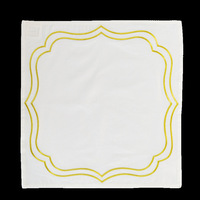 WML022 Sets de table en lin brodé de luxe, isolants thermiques, élégants, en tissu, pour restaurant