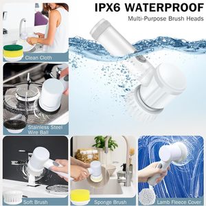 USB Charging <strong>Cleaning</strong> <strong>Brush</strong> for Kitchen,Bathroom,<strong>Shower</strong> Door,Bathtub,Mirror,Tile,Tub,Dish,Sink, Handheld Household - Product Image 4