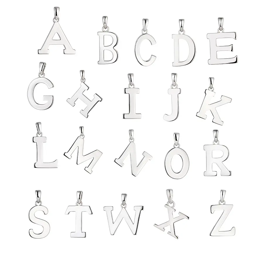 YILUN 925 Sterling Silver Alphabet Letter Pendants for Jewelry Making - Personalized Initial Charms for Necklaces   Bracelets