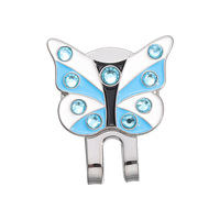Marqueur de balle de golf en métal moulé sous pression de haute qualité 25MM avec clip magnétique pour chapeau, accessoire élégant en forme de papillon pour le putting green