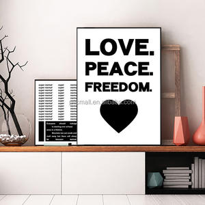 黒白ロマンチック平和愛キャンバス絵画愛引用ウォールアートポスター印刷ファッション画像カップル恋人部屋の装飾 - Product Image 2