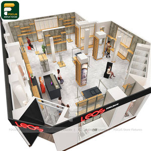 Contemporary Clothing Boutique Display Rack Apparel Counter Garment Showcase Glass Cabinet Furniture - Product Image 1