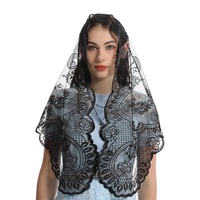 Voile de prière chrétien brodé pour femmes, style espagnol, pour la messe et la chapelle