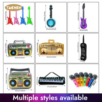 YACHEN Guitares Gonflables Couleurs Assorties en PVC, Accessoires de Fête pour Enfants et Adultes, Anniversaires Années 80 et 90, Soirées Disco et Concerts