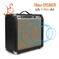 HUASHENG Speaker Gitar Elektronik Combo Portabel Berkualitas Tinggi untuk Bermain dan Bernyanyi, Daya 60 Watt