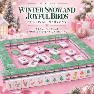 Tuiles de Mahjong en Acrylique de Luxe Élégantes, Durables, avec Gravures Bonhomme de Neige et Renne, 160 Pièces pour Divertissement de Fête de Noël - Product Image 1