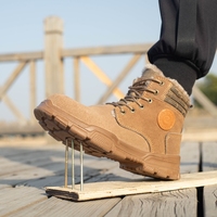 Bottes de travail à bout d'acier pour hommes, bottes de sécurité pour hommes, bottes de sécurité pour travaux de terrassement