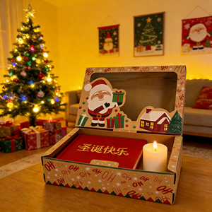 रिबन लक्जरी क्रिसमस उपहार भंडारण बॉक्स के साथ अनुकूलित डबल दरवाजा खुला पेपर बॉक्स - Product Image 6