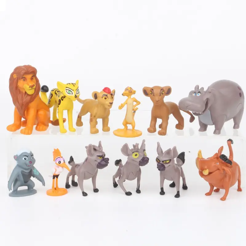 12 unids/set El Rey León de dibujos animados figura de acción juguetes Simba PVC colección figuras