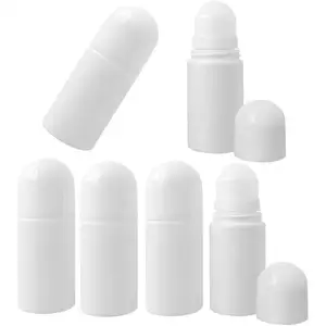 50ml 1.6oz HDPE Empty Refillable Roll PE Plastic Roller ball Bottles Reusable Containers for Essential Oil Perfumes Balms
