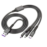 Kabel Data Pengisian Cepat Tahan Lama Universal 3-in-1 USB Type-C 1.2M dari Nylon Terjalin untuk iPhone & Kamera