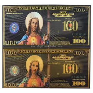 Waterproof High Technology Money Black Foil Bronzing Christianity Banknote Black 24k Gold Design Gold Foil Banknote