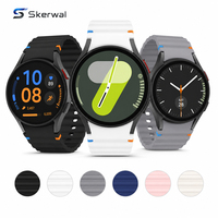 Bracelets de montre intelligents pour Samsung Galaxy Watch 4 5 6 7, bracelet en silicone ondulé à libération rapide avec détail de couture, bracelet de remplacement sportif