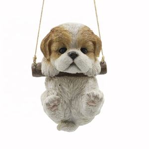 ガーデンデコレーション リアルな吊り下げミニチュア動物フィギュア 犬の置物、リアルな動物卸売犬の彫刻 - Product Image 3