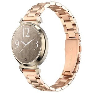 Correa de Repuesto de Acero Inoxidable 304 de 14 mm de Ancho con 3 Cuentas para Reloj <span class=keywords><strong>Garmin</strong></span> Lily 2, Correa de Metal Ajustable con Cierre de Mariposa - Product Image 2