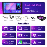 Usine 4gb 64gb 2 Din 9 "Radio Car Play Y Android Système de radio stéréo de voiture Lecteur DVD de voiture multimédia