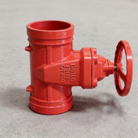 Vanne à opercule rainurée en fonte ductile pour lutte contre l'incendie, type OSY, 200 PSI, dispositif de sécurité pour réseau d'hydrant, à volant manuel, à joint élastique