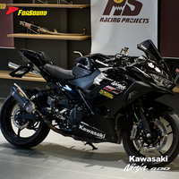 Prix de gros d'usine Forsound, silencieux d'échappement rectangulaire en fibre de carbone véritable pour Kawasaki Ninja 400