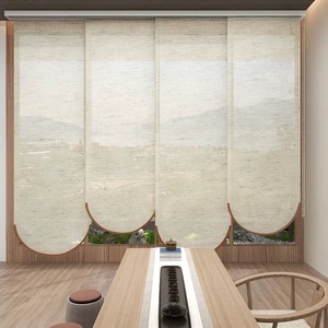 Stores <span class=keywords><strong>à</strong></span> lamelles coulissantes gauche-droite avec base métallique, optimisant l'espace, rideaux décoratifs simples pour restaurant de thé - Product Image 6