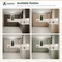 Armoires de cuisine en bois massif noir au design moderne, aménagement en forme de L, boîtes d'armoires en MDF, dimensions personnalisées et unités modulaires