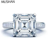 Bague en argent sterling 925 de la marque MuShan, avec moissanite couleur D, bague de présentation pour l'épouse, plaquée or 18 carats, bagues fines brevetées MST