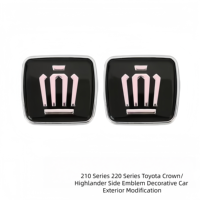 Autocollants décoratifs pour emblèmes latéraux Toyota Crown et Land Cruiser, compatibles avec les systèmes 210/220, pour la modification extérieure des véhicules.