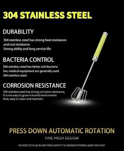 2 in 1 Manual Semi-Automatic Stainless Steel <b>Egg</b> Whisk <b>Egg</b> Beater - Product Image 3