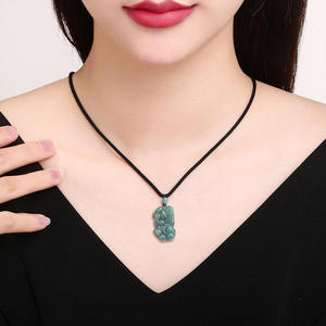 Pendentif en jadéite naturelle Pixiu, jade bleu eau, UNISEXE, besties mythiques, style chinois, cadeau avec certificat d'évaluation PX59 - Product Image 4