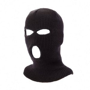 Vente en gros de masques de ski en tricot brodés de qualité supérieure, personnalisés, couvrant tout le visage, à 3 trous, bonnet d'hiver pour hommes et femmes - Product Image 5