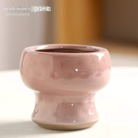 Mini jardinière succulente unique en forme de marmite 4 couleurs avec glaçure Ice-Crack pour jardin petit pot de fleurs en céramique