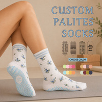 Chaussettes de yoga et de Pilates personnalisées en coton jacquard de haute qualité, douces, antidérapantes et compressives