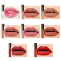 Set de 7 Labiales Líquidos Mate de Terciopelo, Larga Duración, Impermeables, Hidratantes, Resistentes a la Decoloración, Voluminizadores de Labios, Regalo Perfecto