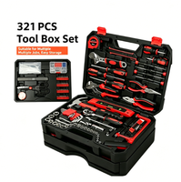 Ensemble d'outils de réparation général robuste de 321 pièces avec accessoires de quincaillerie complets pour l'entretien du garage