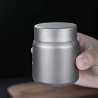 Boîte à thé en titane pur classique de haute qualité Herui, grande capacité, étanche à l'humidité, boîte à thé scellée de 220 ml, pot de camping pour la maison et les voyages