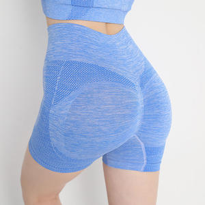 Pantalons de yoga taille haute pour femmes, séchage rapide, respirant, écologique, cordon de serrage, shorts de sport sans couture, manches trois quarts, fitness - Product Image 4