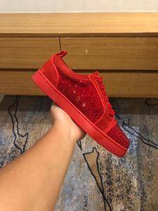 Chaussures en cuir véritable de haute qualité avec semelles rouges, conçues par des designers renommés, vente en gros de chaussures décontractées de luxe à semelle plate. - Product Image 4