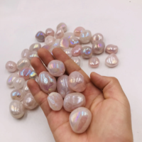 Vente en gros de pierres de quartz rose d'aura d'ange naturel pierre de gravier en cristal de guérison pour la décoration