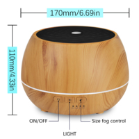 500ml maison électrique lumière LED grain de bois arôme humidificateur d'air ultrasons brume fraîche huile essentielle diffuseur de parfum Machine
