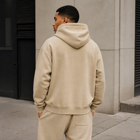 Sweat à capuche pour homme 100% coton, couleur unie, avec logo personnalisé brodé, service OEM/ODM de qualité supérieure, style décontracté automne, 500g, avec poche