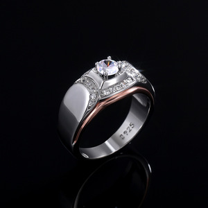 Anello da donna con zirconi intarsiati bicolore, design semplice e generoso, per matrimonio, uso quotidiano, impilabile, gioiello da dito abbinabile a tutto, idea regalo - Product Image 2