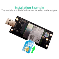 Carte d'extension adaptateur NGFF M.2 Key B vers USB 3.0 avec emplacement pour carte SIM 8 broches pour module WWAN/LTE 3G/4G/5G, compatible SSD M.2 3042/3052