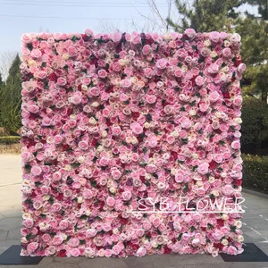 SYB-041 Best Quality Factory Direct Hand Made Artificial Wedding Backdrop Decoration Simulation Flower Wall Panel Wholesale