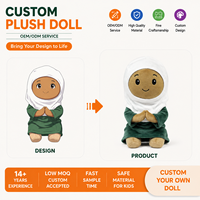 Poupée de prière islamique en peluche douce personnalisée, animal en peluche en robe verte pour enfants, cadeaux du Ramadan, célébration de l'Aïd al-Fitr